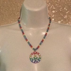 Peace Sign | Beaded Necklace ✌️🌈